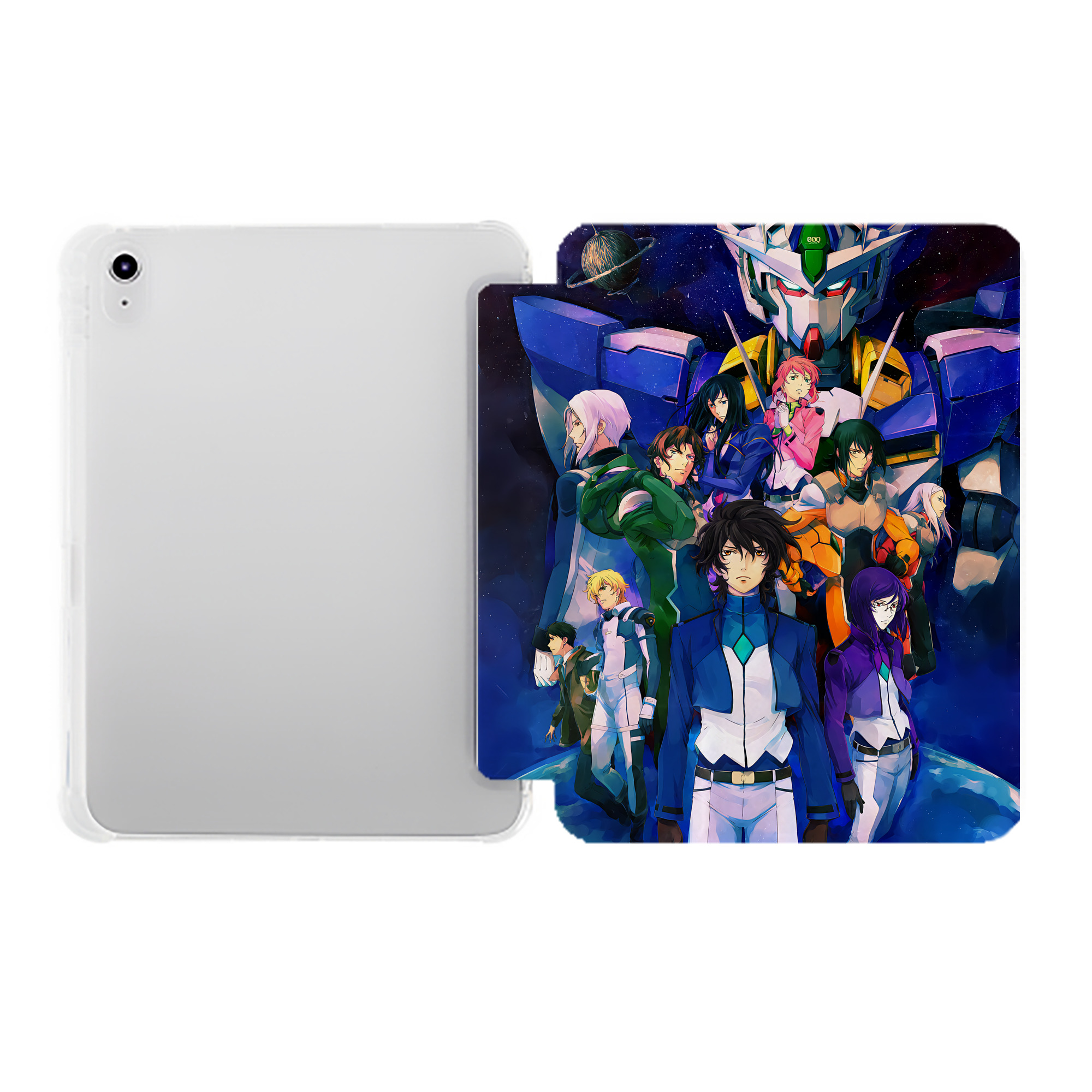 （画像用） 機動戦士ガンダム Mobile Suit Gundam IPad ケース ペン収納付き 三つ折りスタンド PUレザー×シリコン 対応機種9.5/10.5/10.9インチ